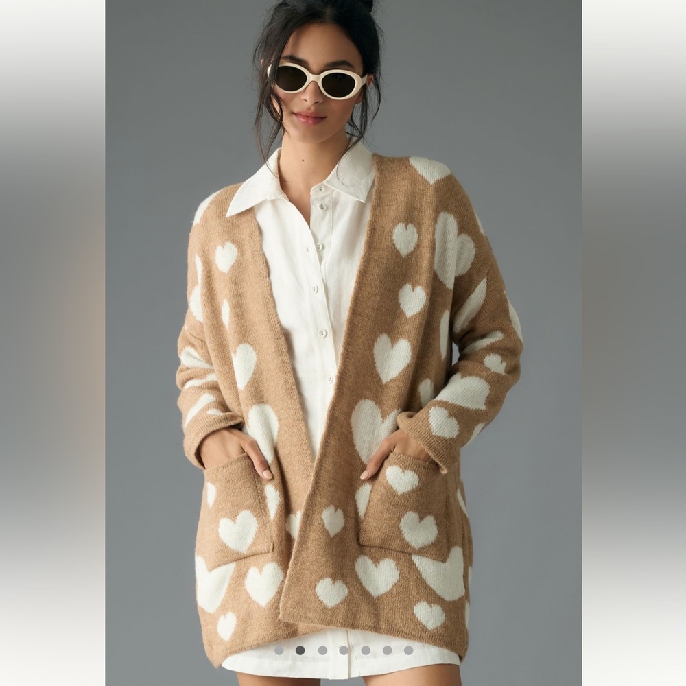 Maeve Hearts Cardigan Sweater by Anthropologie 🤍🤍